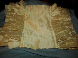 decorative PILLOW SHAM 20+x16&quot; w/five rows 2-1/2&quot; wide ruffles ea end (hall cab) - $15.84