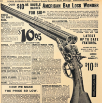 1969 American Bar Lock Shotgun 1901 Repro Advertisement Sears Firearms D... - €9,29 EUR
