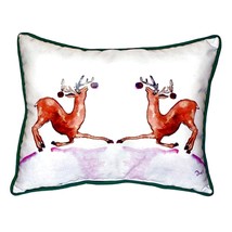 Betsy Drake Dancing Deer Small Indoor Outdoor Pillow 11x14 - £39.56 GBP