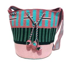 Handmade Large Bag  Colombian Crochet Tote Mochila  Woven Tribal Cross... - $1,790.18 MXN