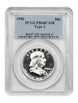 1956 50C PCGS PR68CAM (Type 2) - $254.63