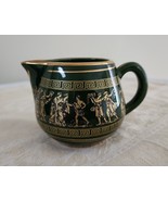Dakas Keramik Dark Green Creamer Cup Handmade in Rhodos Greece 24K Gold - $354.45 MXN