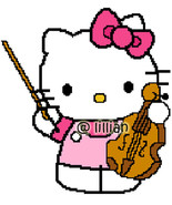 new HELLO KITTY PLAYING VIOLIN Counted Cross Stitch PATTERN - £2.29 GBP