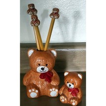 VTG. 1988 Teddy Bear Desk Set Pencils, Holder &amp; Pencil Sharpener House Of Lloyd - $8.99