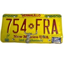 Vintage Bernalillo New Mexico License Plate 754 FRA Expired Dec 1993 Man... - $18.69