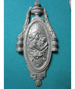 ANTIQUE PEWTER METAL OVAL PLAQUE FINIAL ART NOUVEAU MAIDEN 8 1/2X 4&quot; ORI... - $2,370.72 MXN