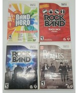 Wii Game Lot Rock Band, Band Hero, Beatles, And Track Pack Free Ship - €36,47 EUR
