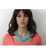 Chunky Turquoise Multi Strand Vintage Necklace - $30.87 CAD