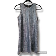 All That Jazz Silver Sequin Sheath Sleeveless Dress - Size 5/6 - £30.71 GBP