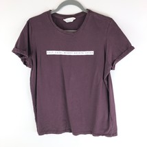 Primark Womens T Shirt Felt Cute, Might Delete Later Short Sleeve Purple Size L - £6.14 GBP