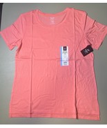 Members Mark Ladies Essential Crewneck SS Tee Size L - Peach Pucker - $218.20 MXN