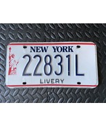VINTAGE 1980s New York City State Statue Liberty License Plate White Red... - £31.14 GBP