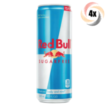 4x Cans Red Bull Sugar Free Flavor Energy Drink 12oz Vitalizes Body &amp; Mind! - £19.16 GBP