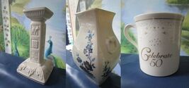 Lenox Candle Holder Sabbath / Floral Pagoda Blue Vase / Celebrate 50 Mug... - $16.83+