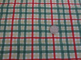 4306. Steele Creek Studio Christmas Plaid Cotton Fabric - 43-1/2&quot; X 4-1/8 Yds. - £29.57 GBP