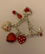 Valentine&#39;s Day I Love You Hearts Charm Bracelet - £23.46 GBP