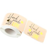 300 Handmade with Love Stickers in Sheets 3.2&quot; x 2&quot; Special Cut Size Typ... - £14.44 GBP