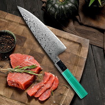 Japanese Che Knife 8 Inch Damascus Blade Fish Meat Vegetables Kitchen Home Tool - £47.04 GBP