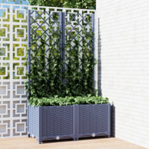 Garden Planter with Trellis Dark Gray 31.5&quot;x15.7&quot;x53.5&quot; PP - £79.10 GBP