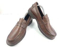 Cabela&#39;s Penny Loafers Men 10 D Shoes Brown Leather Slip on Casual Pinch... - $513.34 MXN