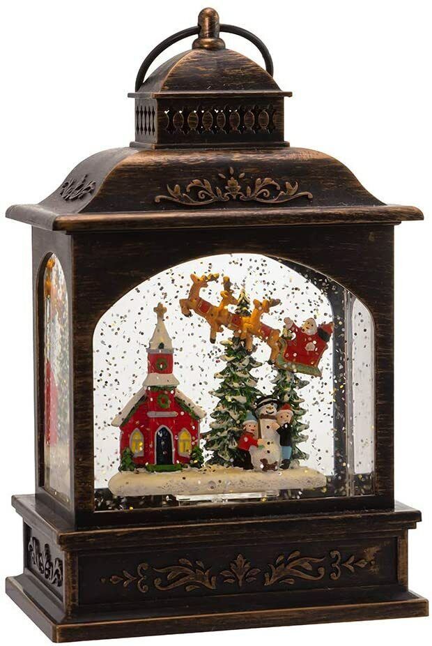 Kurt S. Adler 9-Inch Battery-Operated LED Santa and Sled Water Lantern - $59.39