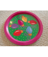 HOLIDAY ROUND TRAY decorated with CHRISTMAS LIGHT BULBS (#3114) - £10.93 GBP