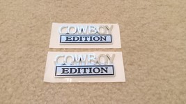 2 Chrome Cowboy Edition Emblems 3 3/8&quot; X 1 1/4&quot; ABS Plastic Construction - £19.39 GBP