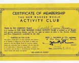 New Wonder World Activity Club Membership 1944 Library of Knowledge - $17.80