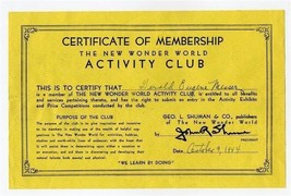 New Wonder World Activity Club Membership 1944 Library of Knowledge - £14.18 GBP