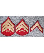 Three U.S. MARINE CORPS Chevron Dress Blues Patches- PFC, Corporal, Serg... - $24.67 CAD