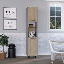 Hasselt Pine Kitchen Pantry: Double Door, 6 Shelves - $234.99