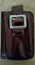 Brighton Brown Bronze Leather Cell Phone Holder Wallet Wristlet With Buckle - $23.00