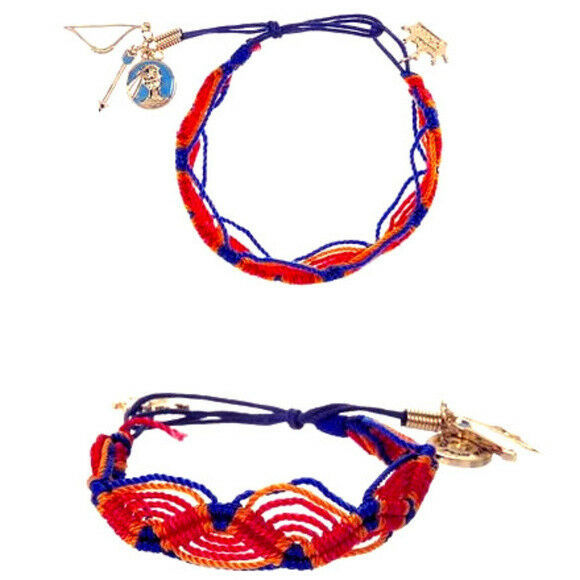 WHOLESALE 10pc LOT DISNEY COUTURE POCAHONTAS BLUE/RED/ORANGE CHARM BRACELETS~NEW - £156.36 GBP