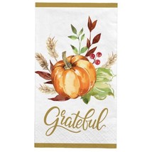 Grateful Day 16 ct Guest Napkins Paper Fall Harvest Thanksgiving Pumpkin - £5.21 GBP
