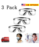 3 pcs Clear Safety Goggles Glasses Anti Fog Lens Work Lab Protective Che... - £11.62 GBP