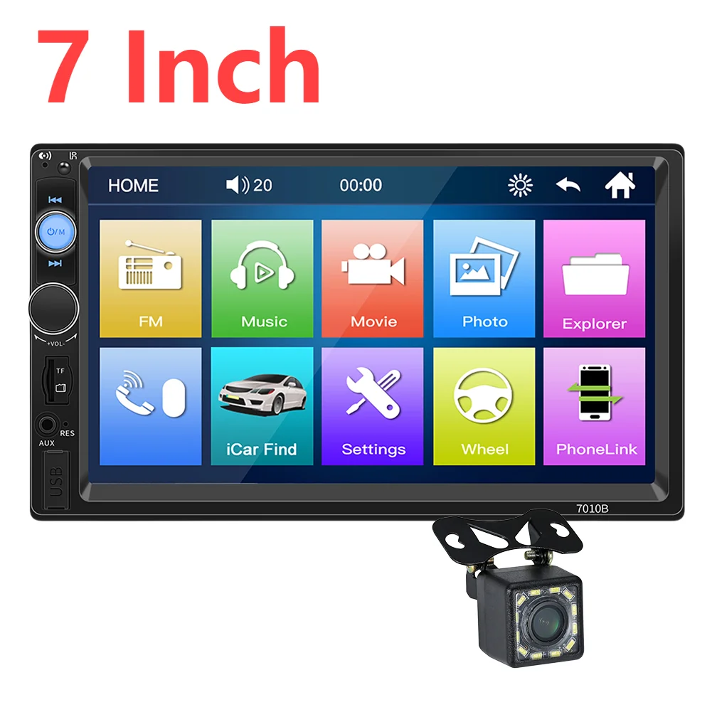 Multimedia Player HD 7 Inch Car Radio Bluetooth-compatible FM Radio Reversing - £45.21 GBP+