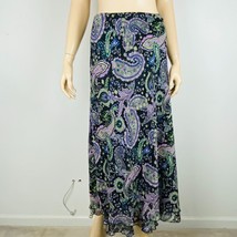 Briggs New York Beautiful Multicolor Paisley Women&#39;s 12 Tiered Hem Maxi Skirt - £30.08 GBP