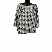 Charming Charlie Black White Houndstooth Sweater Size L - $10.88