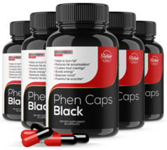 5 Pack Phen Caps Black, mejora metabolismo y aumenta la energía-60 Cápsu... - £115.56 GBP