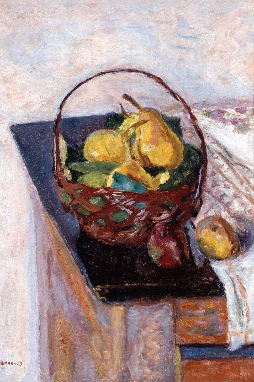 10044.Decor Poster.Room home art wall.Pierre Bonnard painting.Fruit basket