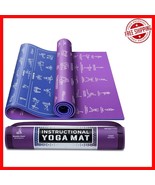 Durable 68&quot; x 24&quot; Instructional Yoga Mat with Carry Strap for All Skill ... - $1,482.56 MXN