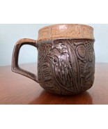 Vintage MCM  Ceramic Coffee Cup Mug MOC Japan Incised carved birds jungle - €12,89 EUR