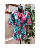 Famulily Women&#39;s Pink &amp; Blue 100% Polyester V-Neck 3/4 Sleeve Casual Rom... - $508.49 MXN