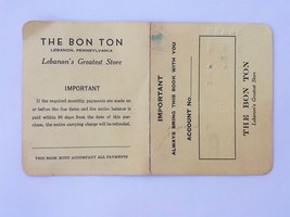 1958-9 vintage HERBERT ELY bethel pa BON TON ACCOUNT BOOK lebanon SEWING... - $42.08