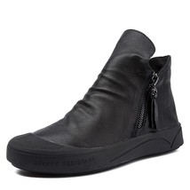 British Style Genuine Leather Boots Women Flat Ankle Boots Soft Bottom Round Toe - £72.95 GBP