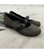 Dansko Womens Mary Jane Ballet Flats Size 38 Gray Black Leather Snakeskin - $38.60