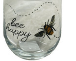 1 Pc 4 1/4” Tall 16.8oz”Bee Happy”Drinking Tumbler Glass-NEW-SHIP24 - $15.72