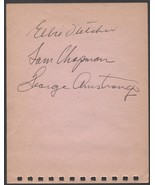 1940&#39;S SIGNED ALBUM PAGE X3 SAM CHAPMAN GEORGE ARMSTRONG ELBIE FLETCHER ... - $269.47 MXN