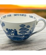 Spode HUGE Blue Willow Auld Lang Syne Bone China Teacup Boullion Cup O&#39; ... - $41.94 CAD