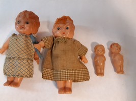 Vintage Lot of 4 Celluloid Kewpie Flapper Carnival Dolls As IS 1920&#39;s Japan - £53.17 GBP